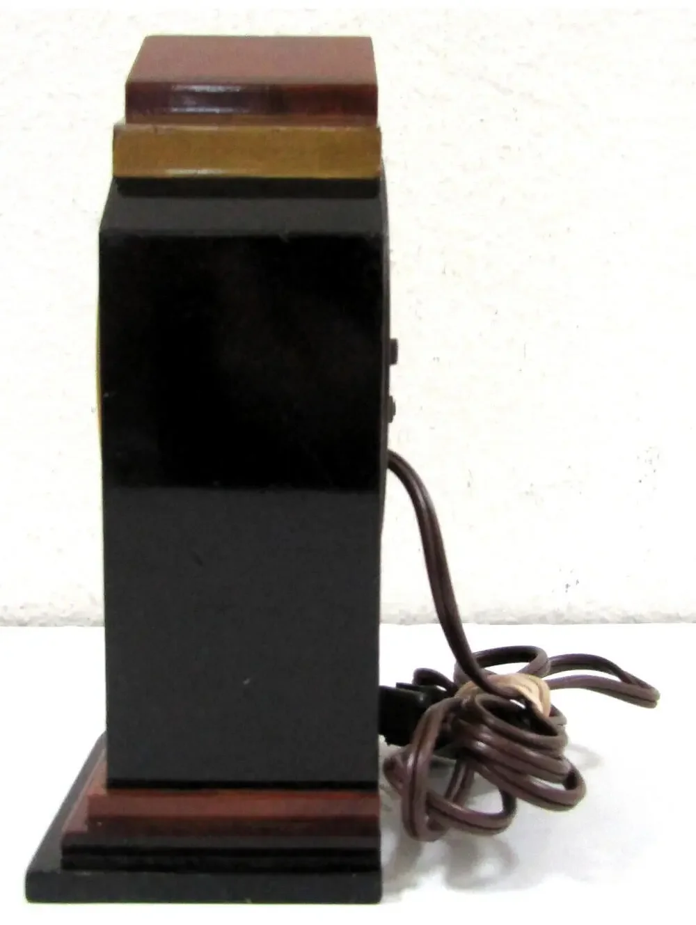 1930s Art Deco Sangamo Brown with Gold Accent Electric Clock